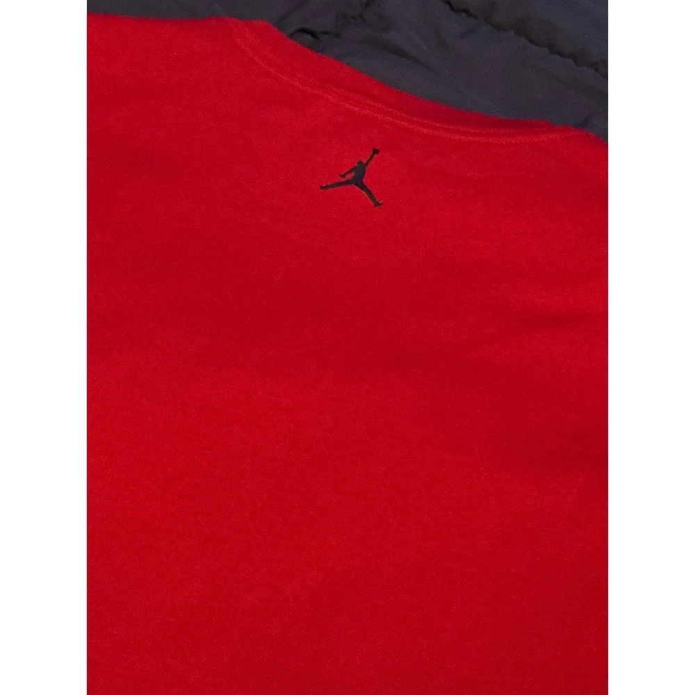 NEW Jordan Sneaker Patch T-Shirt Gym Red AJ1 HJ2326-687 Men's XL